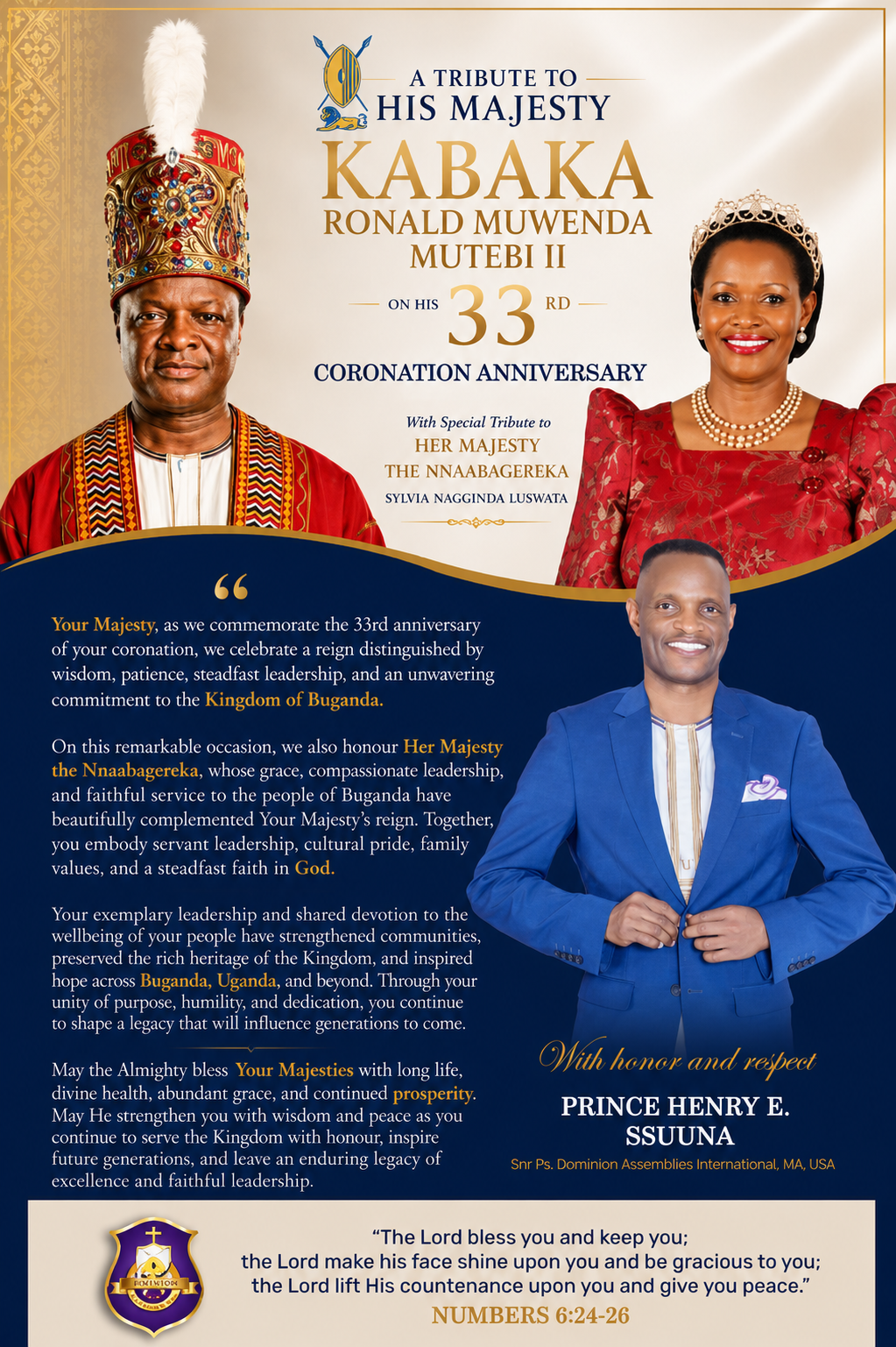 Tribute commemorating the 33rd coronation anniversary of Kabaka Ronald Muwenda Mutebi II